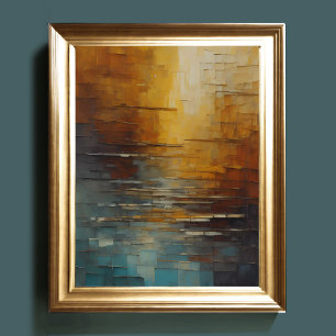 Modernes, abstraktes Design - Gold und Blautöne II Poster