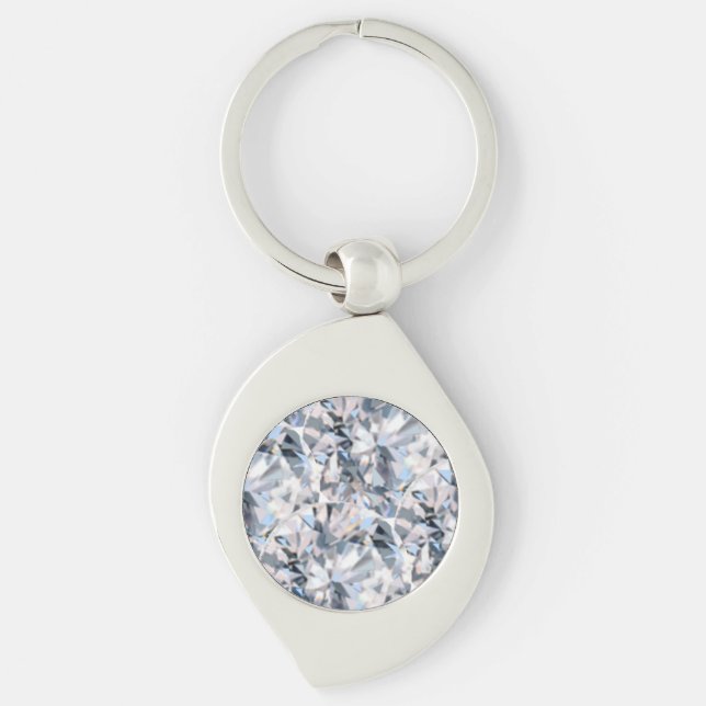 Modernes abstraktes Diamant-Fraktal Schlüsselanhänger (Vorderseite)