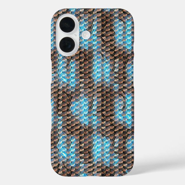 Modernes abstraktes Digitalmuster-Design 1229 iPhone 16 Hülle (Rückseite)