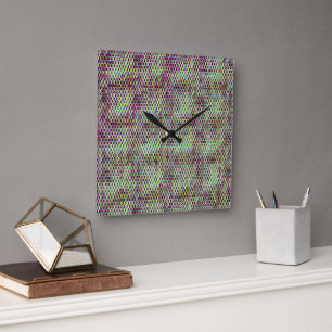 Modernes abstraktes Digitalmuster-Design 1233 Quadratische Wanduhr
