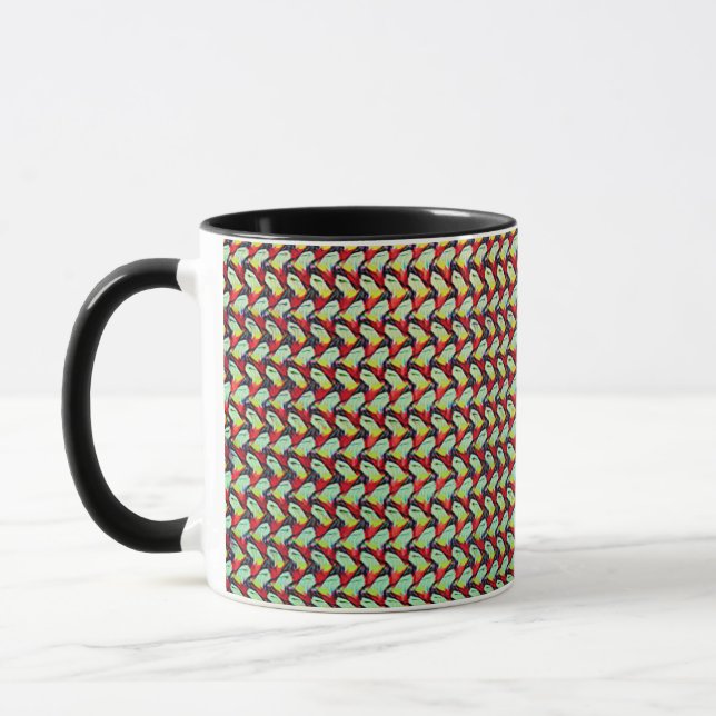Modernes abstraktes Digitalmuster-Design 1249 Tasse (Links)
