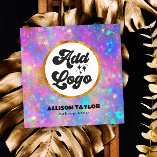 Modernes Abstraktes Edelstein-Add-Logo Quadratische Visitenkarte