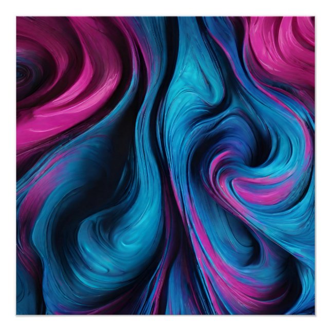 Modernes Abstraktes Fluid Art- Poster (Vorderseite)