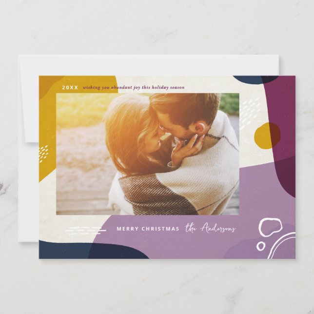 Modernes Abstraktes Foto Feiertagskarte (Vorderseite)