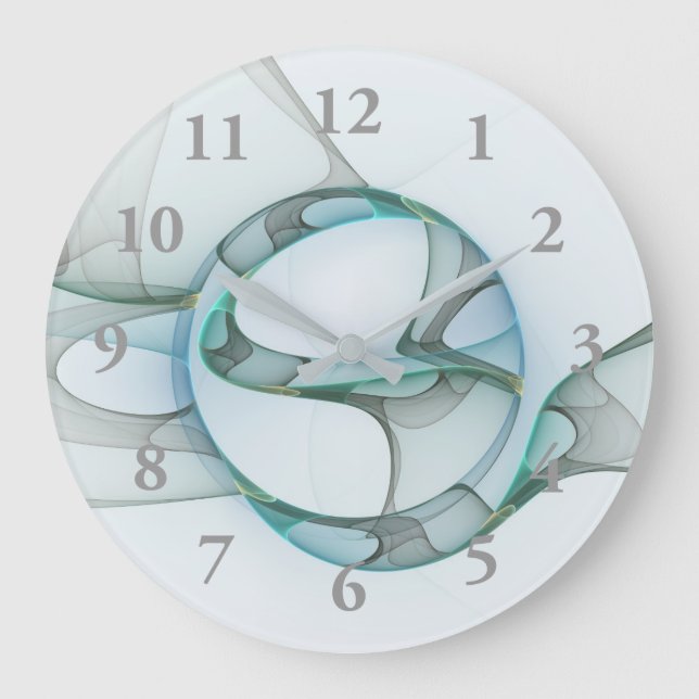 Modernes Abstraktes Fraktal Große Wanduhr (Vorderseite)