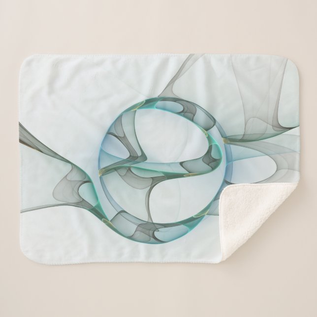 Modernes Abstraktes Fraktal Sherpadecke (Vorderseite (Horizontal))