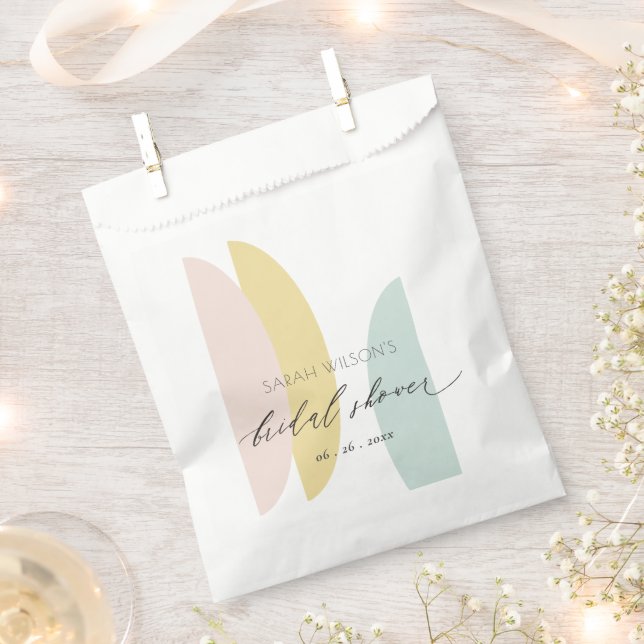 Modernes Abstraktes Gelbblau Aqua Brautparty Geschenktütchen (Ausgeschnitten)