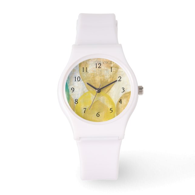 Modernes Abstraktes Gemälde auf Zeitungspapier Armbanduhr (Vorderseite)