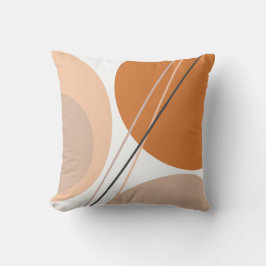 Modernes Abstraktes Geo Pastel Brown Creme Pink Kissen
