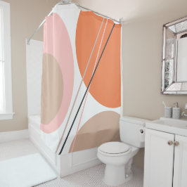 Modernes Abstraktes Geo Pastel Orange Pink Beige Duschvorhang