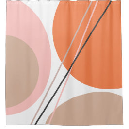 Modernes Abstraktes Geo Pastel Orange Pink Beige Duschvorhang