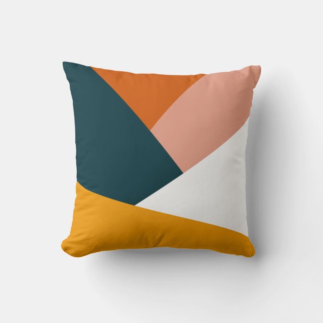 Modernes abstraktes geometrisches Farbblockmuster Kissen (Vorderseite)