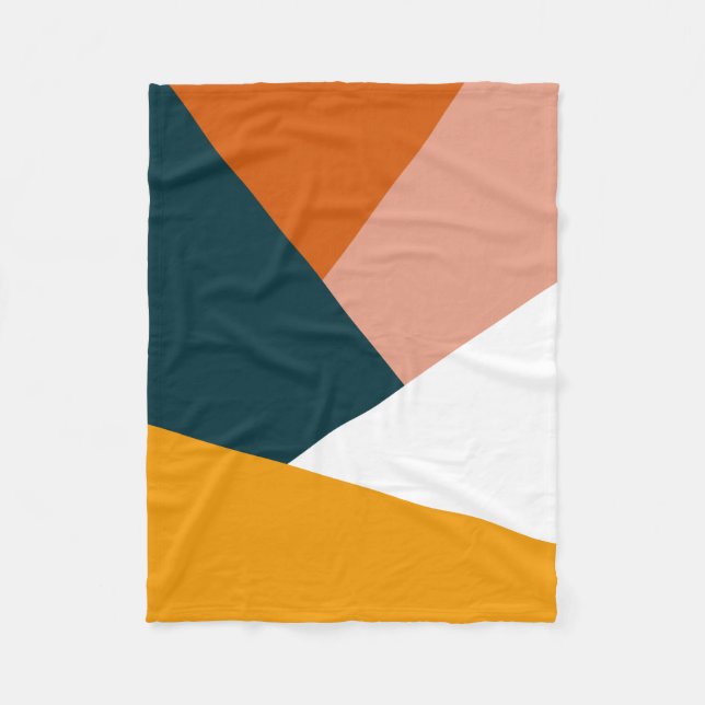 Modernes abstraktes geometrisches Farbmuster Fleecedecke (Vorderseite)