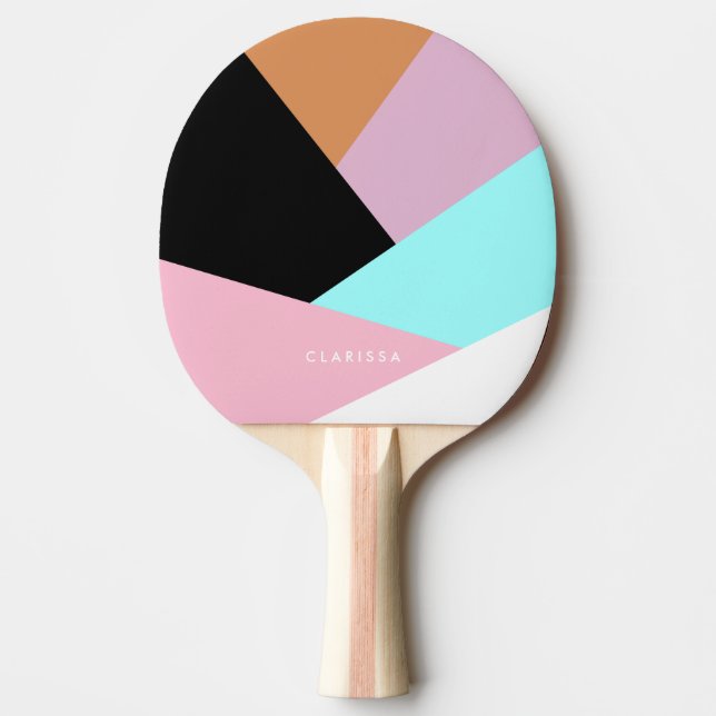 Modernes abstraktes geometrisches Farbmuster Tischtennis Schläger (Vorderseite)