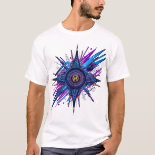 "Modernes abstraktes geometrisches Kompass-Grafik- T-Shirt