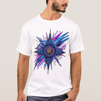 "Modernes abstraktes geometrisches Kompass-Grafik- T-Shirt