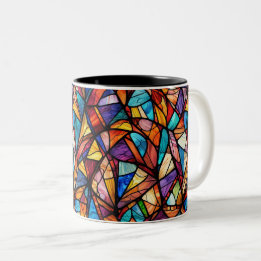 Modernes abstraktes geometrisches Muster 26 - Kaff Zweifarbige Tasse