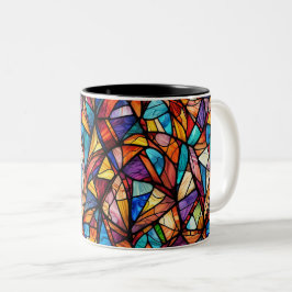 Modernes abstraktes geometrisches Muster 26 - Kaff Zweifarbige Tasse