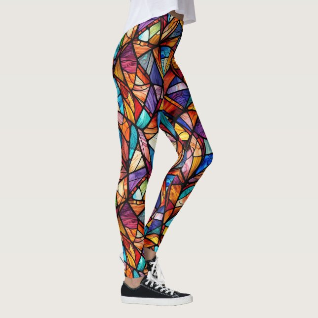 Modernes abstraktes geometrisches Muster 26 - Legg Leggings (Rechts)