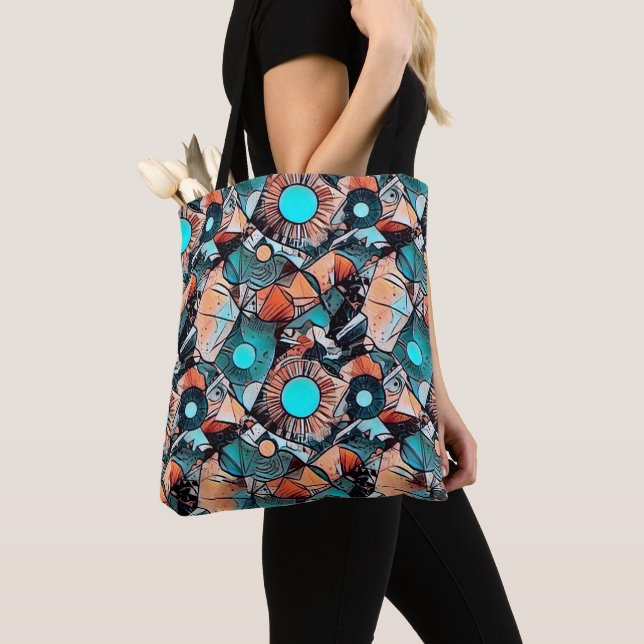 Modernes abstraktes geometrisches Musterdesign 45 Tasche (Von Nahem)