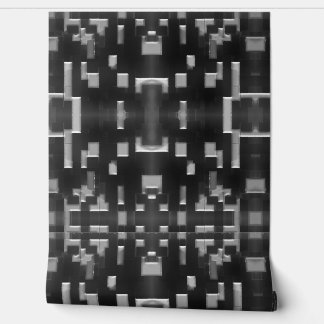 Modernes Abstraktes geometrisches Schwarz-Weiß-Des Tapete