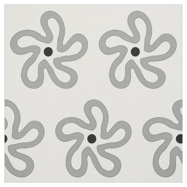 Modernes abstraktes graues Blumen-Gewebe Stoff (Muster)