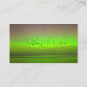 Modernes Abstraktes Green Glow Minimalistisches Sc Visitenkarte