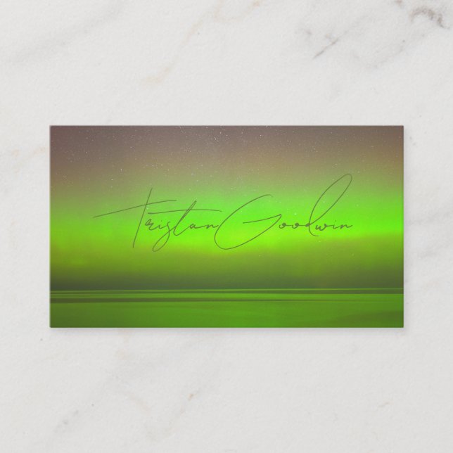 Modernes Abstraktes Green Glow Minimalistisches Sc Visitenkarte (Vorderseite)
