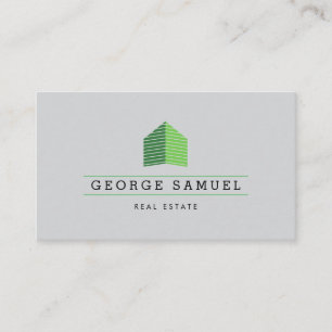 Modernes abstraktes grünes Home-Logo Realtor Ash-S Visitenkarte