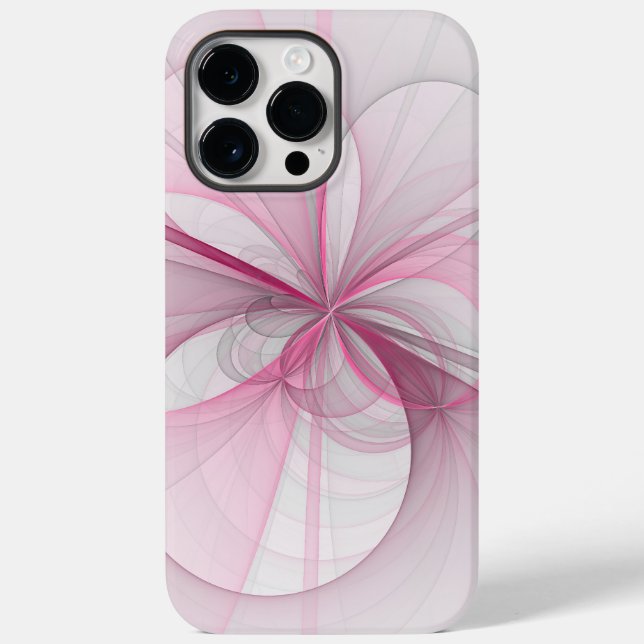 Modernes Abstraktes, hellrosa graues Fraktal Desig Case-Mate iPhone 14 Pro Max Hülle (Rückseite)