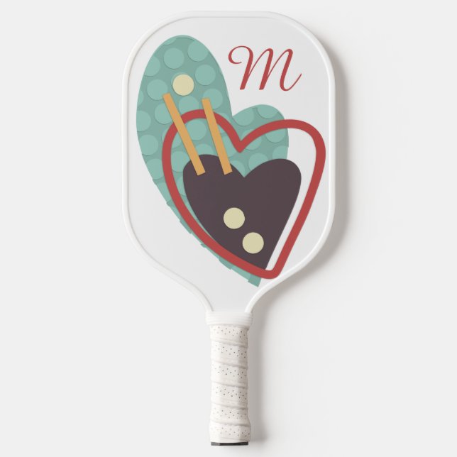MODERNES ABSTRAKTES "HERZ"-DESIGN PICKLEBALL PADDL SCHLÄGER (Vorderseite)