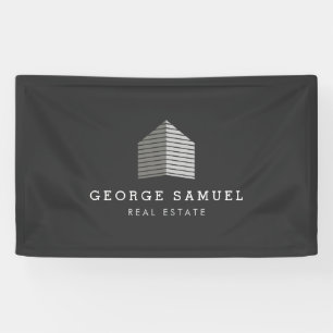Modernes abstraktes individuelles Logo für Immobil Banner