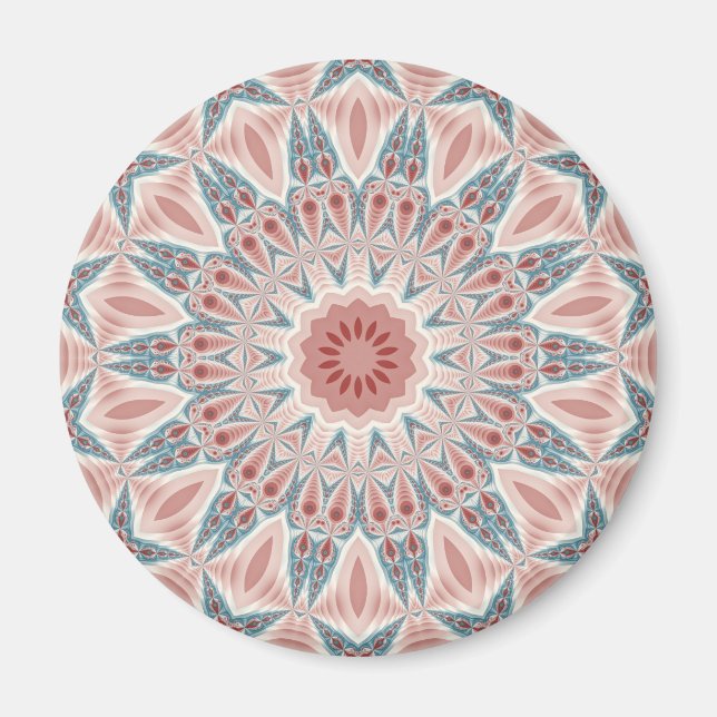 Modernes Abstraktes Kaleidoskop Mandala Fraktal Ar Magnet (Vorne)