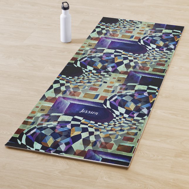 Modernes Abstraktes kosmopolitisches Kunstwerk 80e Yogamatte (Beispiel)
