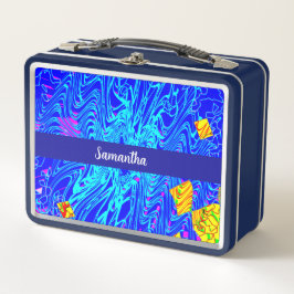 Modernes Abstraktes Kunstgemälde Metall Brotdose