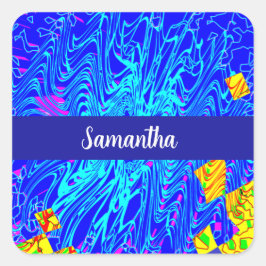 Modernes Abstraktes Kunstgemälde Quadratischer Aufkleber