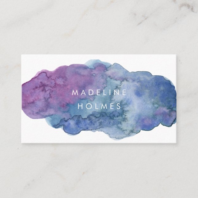 Modernes abstraktes Kunstwatercolor-Bürsten-Blau Visitenkarte (Vorderseite)