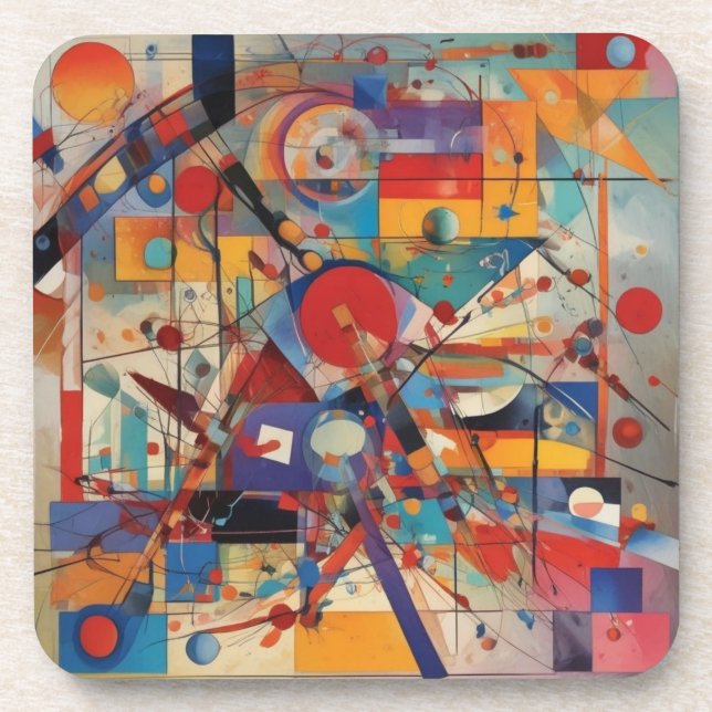 Modernes Abstraktes Kunstwerk Getränkeuntersetzer (Vorderseite)