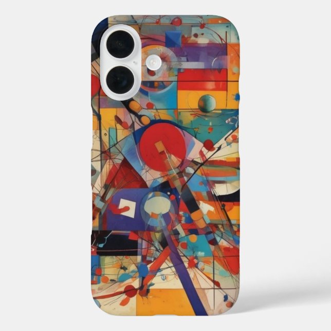 Modernes Abstraktes Kunstwerk iPhone 16 Hülle (Rückseite)