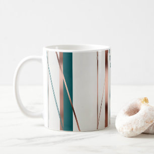Modernes, abstraktes Kupfer mit Akzenten in Türkis Kaffeetasse