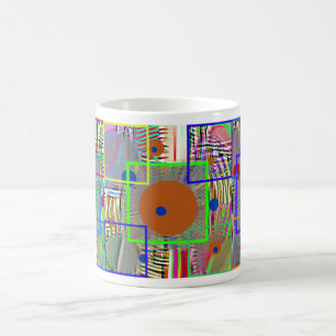 Modernes abstraktes: Land Digital, Volkskunst Kaffeetasse