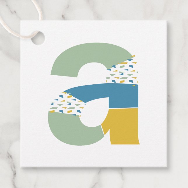 Modernes Abstraktes Letter-A-Monogramm Personalisi Geschenkanhänger (Vorderseite)