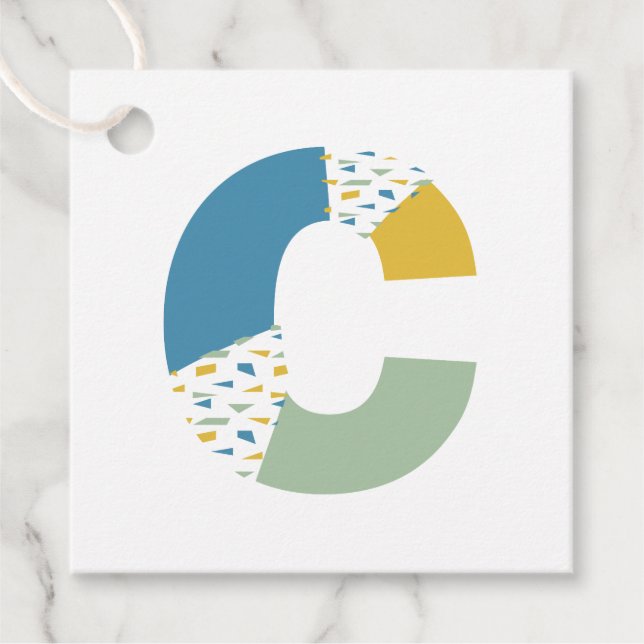 Modernes Abstraktes Letter-C-Monogramm Personalisi Geschenkanhänger (Vorderseite)
