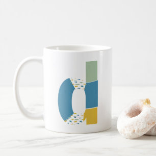 Modernes Abstraktes Letter-D-Monogramm Kaffeetasse