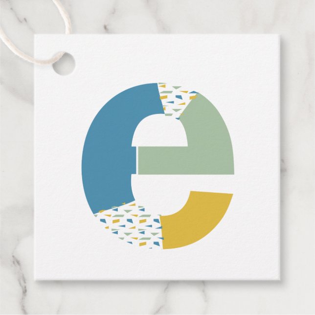 Modernes Abstraktes Letter-E-Monogramm Personalisi Geschenkanhänger (Vorderseite)