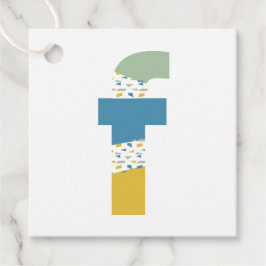 Modernes Abstraktes Letter F Monogram Personalisie Geschenkanhänger