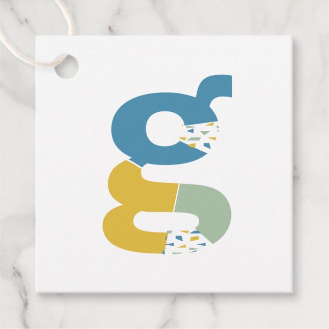Modernes Abstraktes Letter G Monogram Personalisie Geschenkanhänger (Vorderseite)