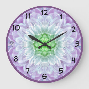 Modernes Abstraktes Lila Medallion-Design Große Wanduhr
