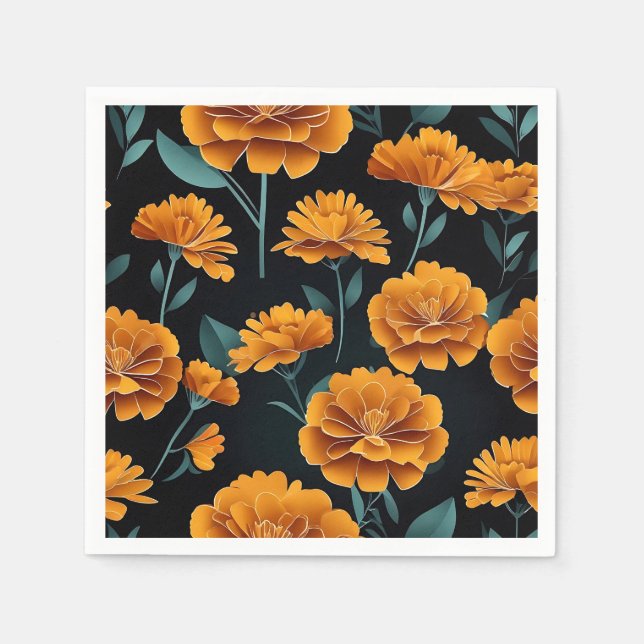 Modernes Abstraktes Marigold Serviette (Vorderseite)