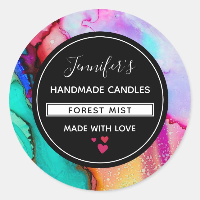 Modernes Abstraktes Marmorbad Runder Aufkleber (Vorderseite)